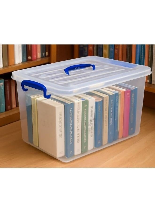 هيواري مجموعة HIWARE سعة 50 لترًا، قطعتان، بغطاء قابل للقفل وعجلات | صناديق تخزين بلاستيكية شفافة بأغطية | منظم شفاف للملابس والألعاب والأدوات والفنون والحرف اليدوية | حاوية تخزين - Image 5